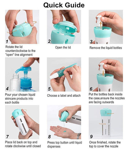 4-in-1 Travel Dispenser Bottle