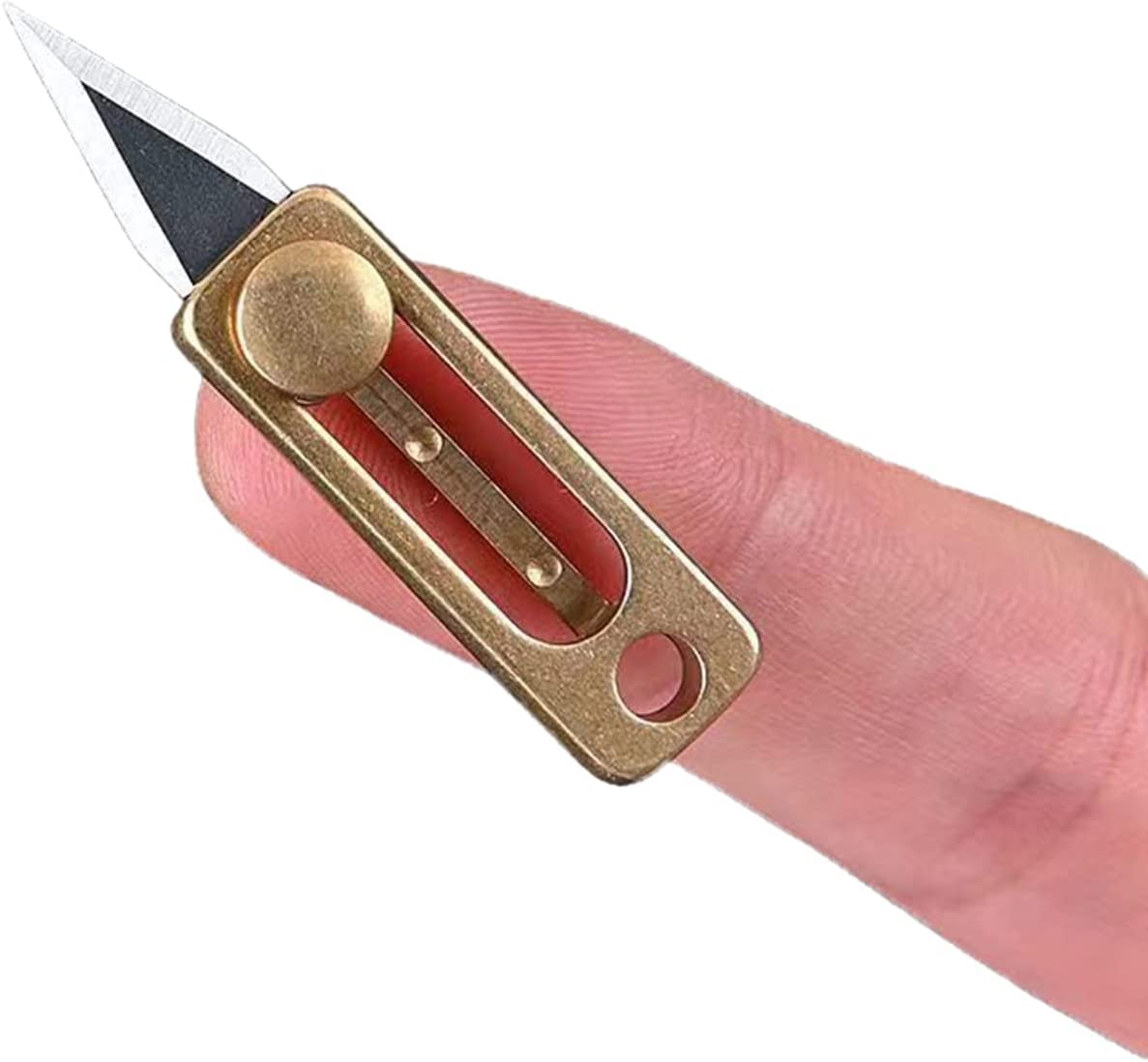 Brass Mini Push Knife Keychain