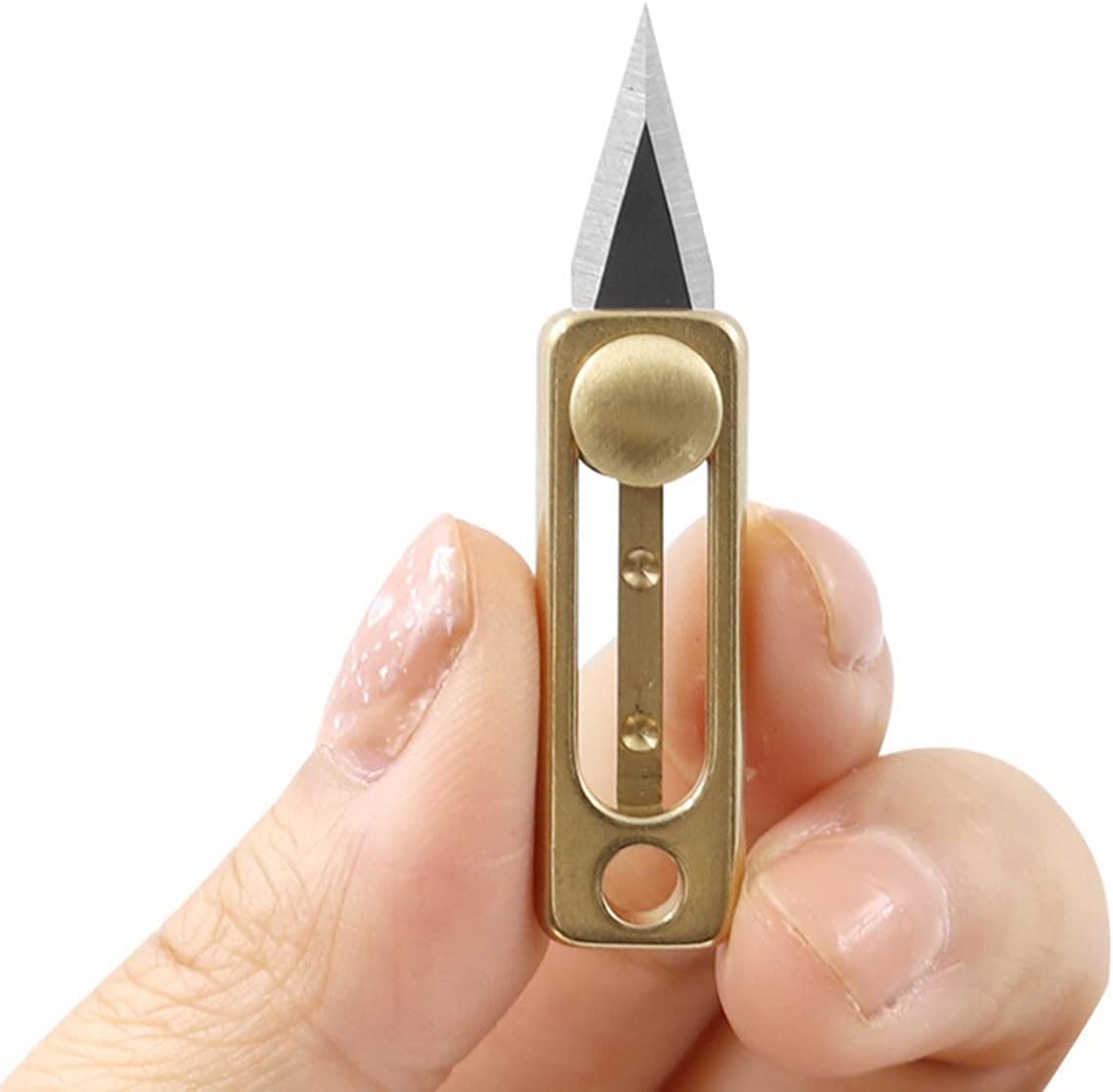 Brass Mini Push Knife Keychain