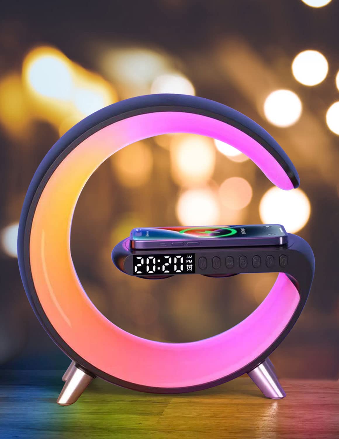 6 in 1 Alarm Clock With Sunrise Table Lamp