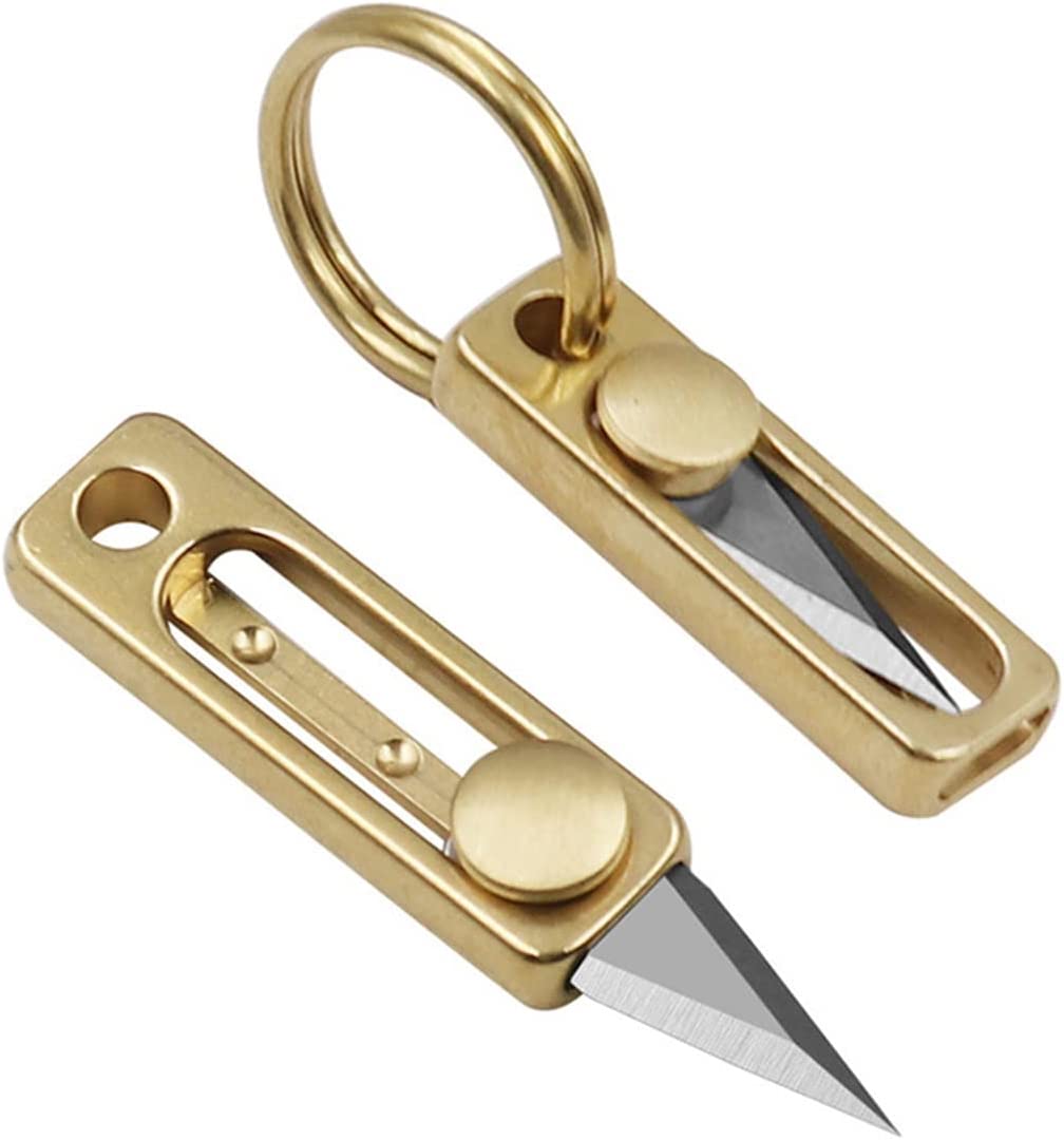 Brass Mini Push Knife Keychain